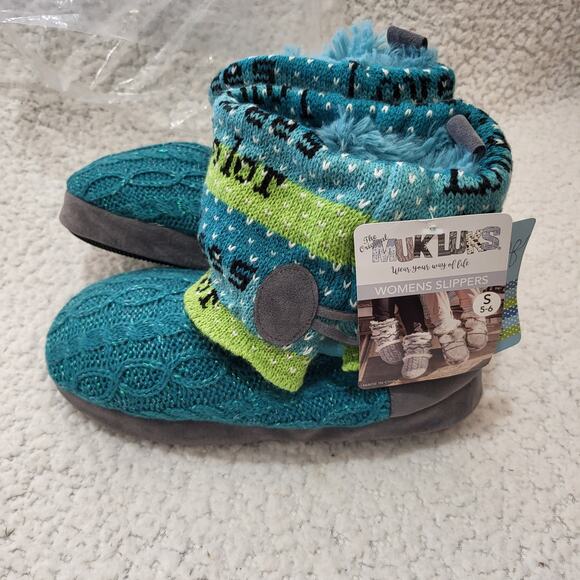 Brand New MUK LUKS Women's Patti Slippers Caribbean  Small size 5 - Picture 1 of 5